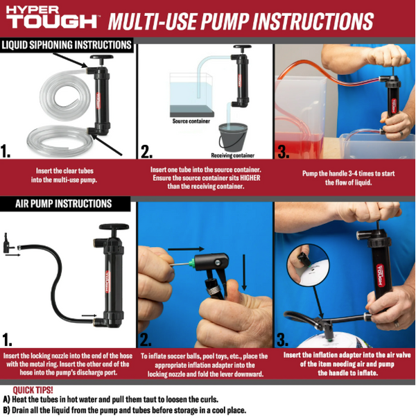 Hyper Tough Universal Multi-Use Siphon, Automotive Fluid Change Pump