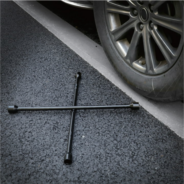 Hyper Tough Heavy Duty Lug Wrench, Carbon Steel, Tire Iron 16-inch, Black