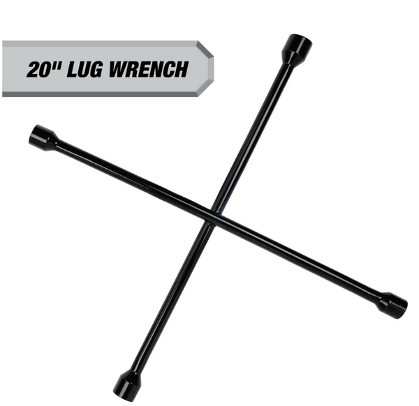 Hyper Tough Heavy Duty Lug Wrench, Carbon Steel, Tire Iron 20-inch, Black