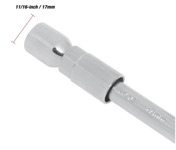Hyper Tough Heavy Duty Folding Lug Wrench, Carbon Steel, 14-inch Tire Iron, Chrome