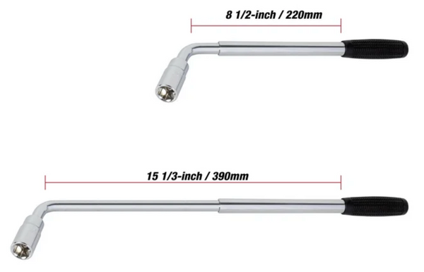 Hyper Tough Heavy Duty Extendable Lug Wrench, 15 to 22-inch Tire Iron, Chrome